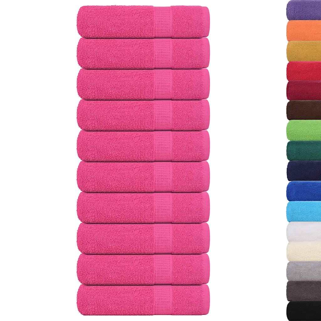 vidaXL Ręczniki kąpielowe, FROGN, 10 szt, różowe, 70x140 cm, 360 g/m²
