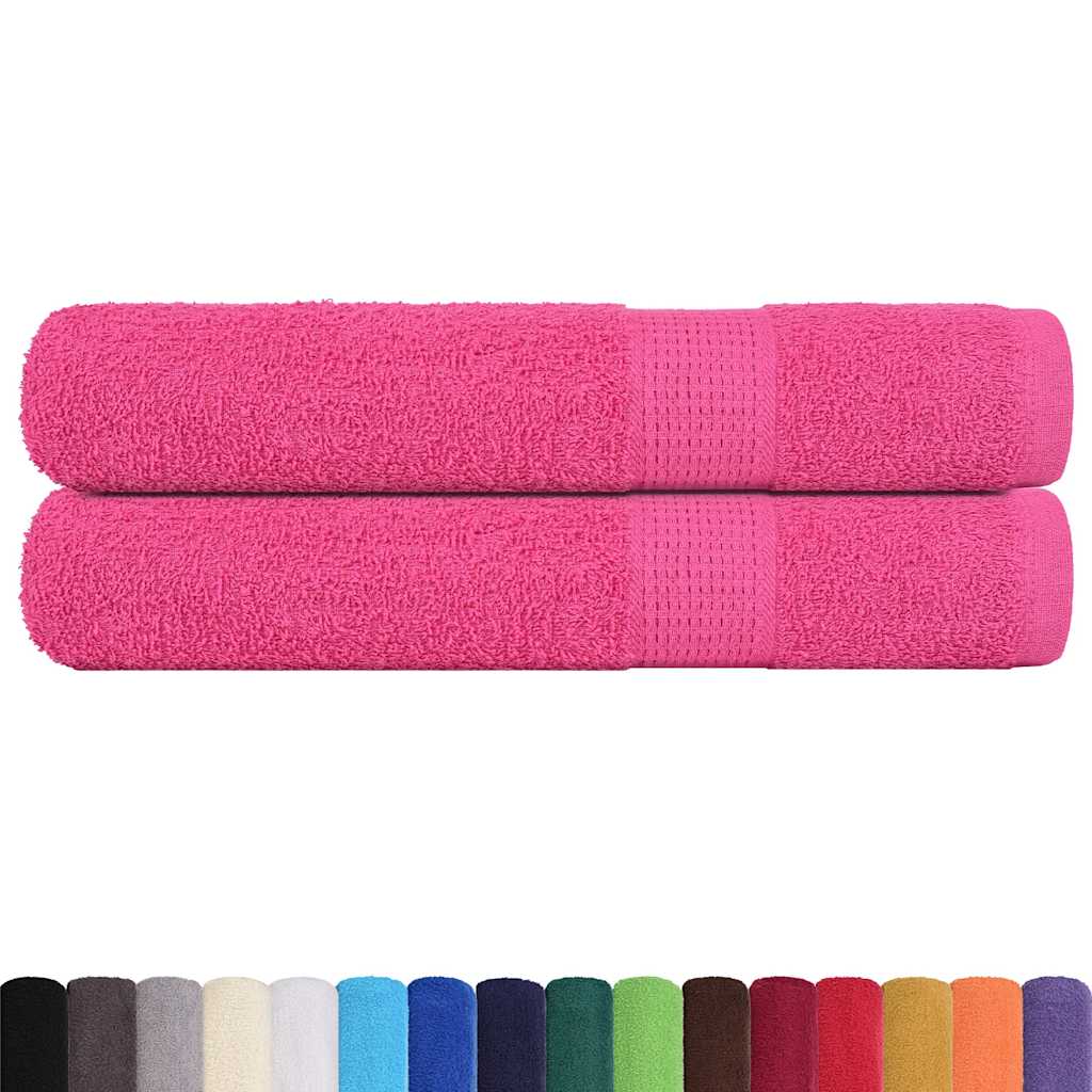 vidaXL Ręczniki, FROGN, 2 szt., różowe, 100x200 cm, 360 g/m²