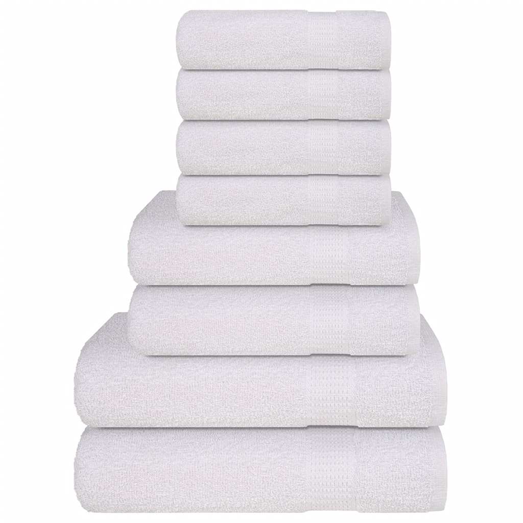 vidaXL 8-cz. zestaw ręczników, FROGN, biały, 360 g/m²