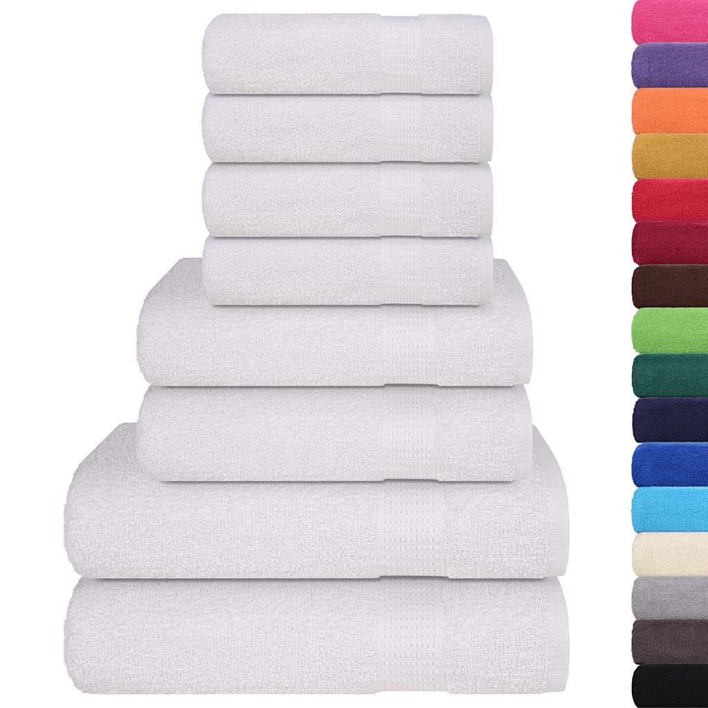 vidaXL 8-cz. zestaw ręczników, FROGN, biały, 360 g/m²