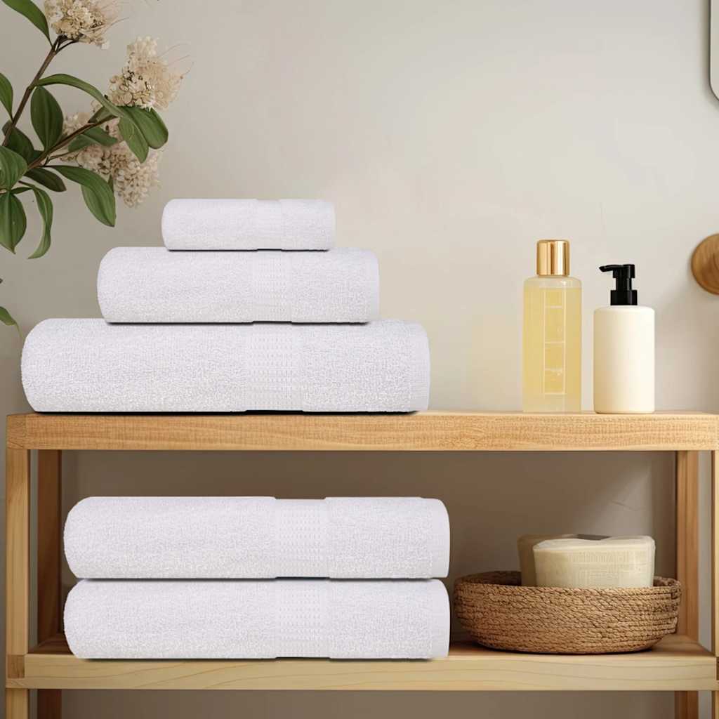 vidaXL 8-cz. zestaw ręczników, FROGN, biały, 360 g/m²