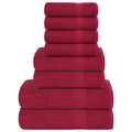 vidaXL 8-cz. zestaw ręczników, FROGN, bordo, 360 g/m²
