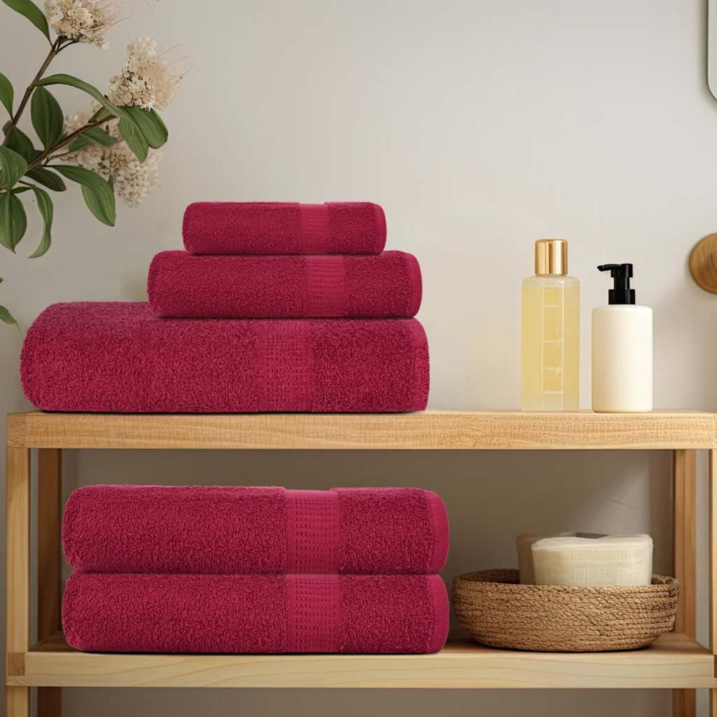 vidaXL 8-cz. zestaw ręczników, FROGN, bordo, 360 g/m²