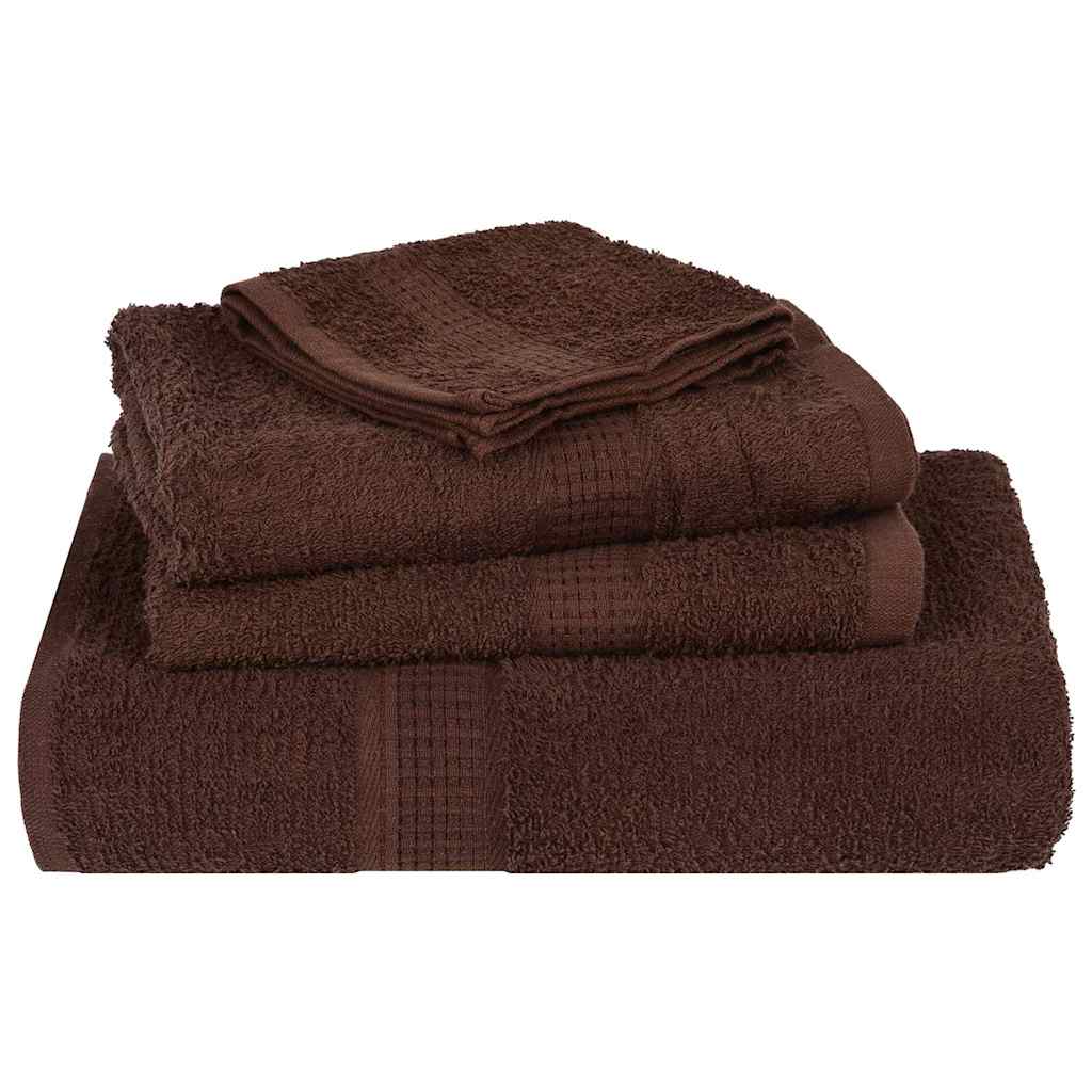 vidaXL 8-cz. zestaw ręczników, FROGN, brązowy, 360 g/m²