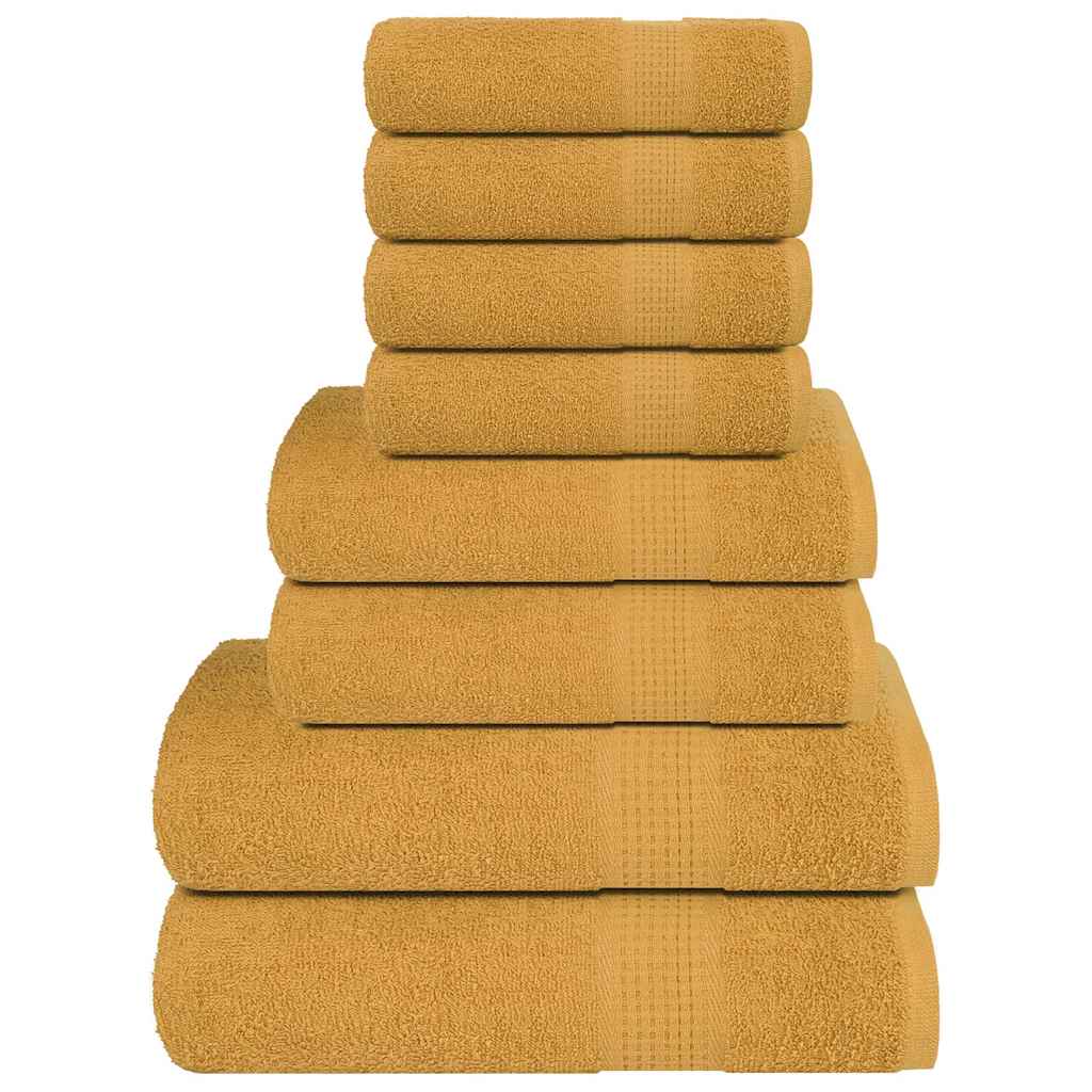 vidaXL 8-cz. zestaw ręczników, FROGN, złoty, 360 g/m²