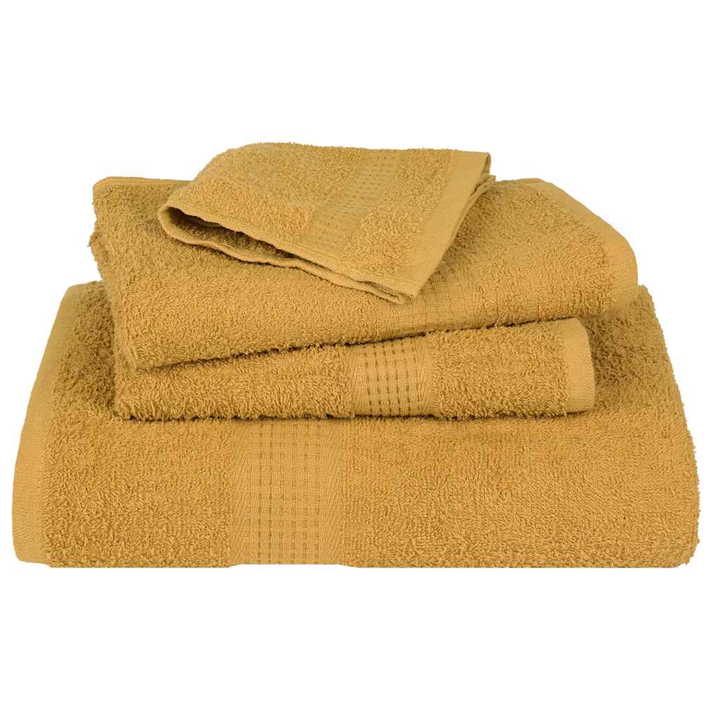 vidaXL 8-cz. zestaw ręczników, FROGN, złoty, 360 g/m²