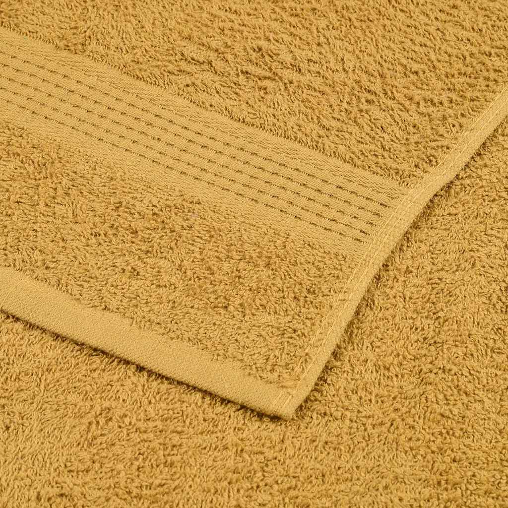 vidaXL 8-cz. zestaw ręczników, FROGN, złoty, 360 g/m²