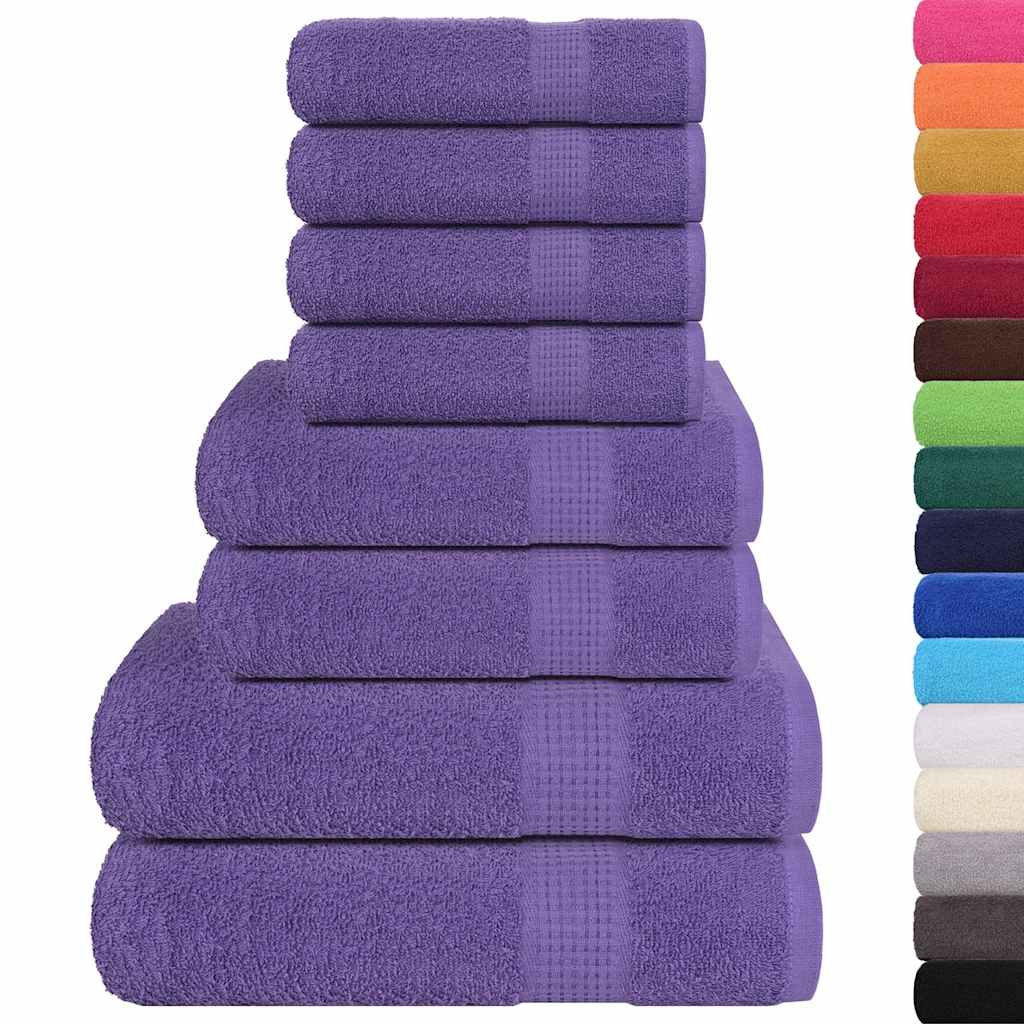 vidaXL 8-cz. zestaw ręczników, FROGN, fioletowy, 360 g/m²