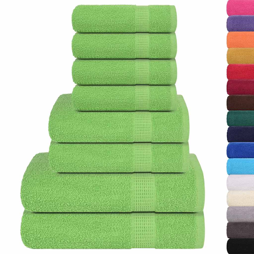 vidaXL 8-cz. zestaw ręczników, FROGN, zielone jabłko, 360 g/m²