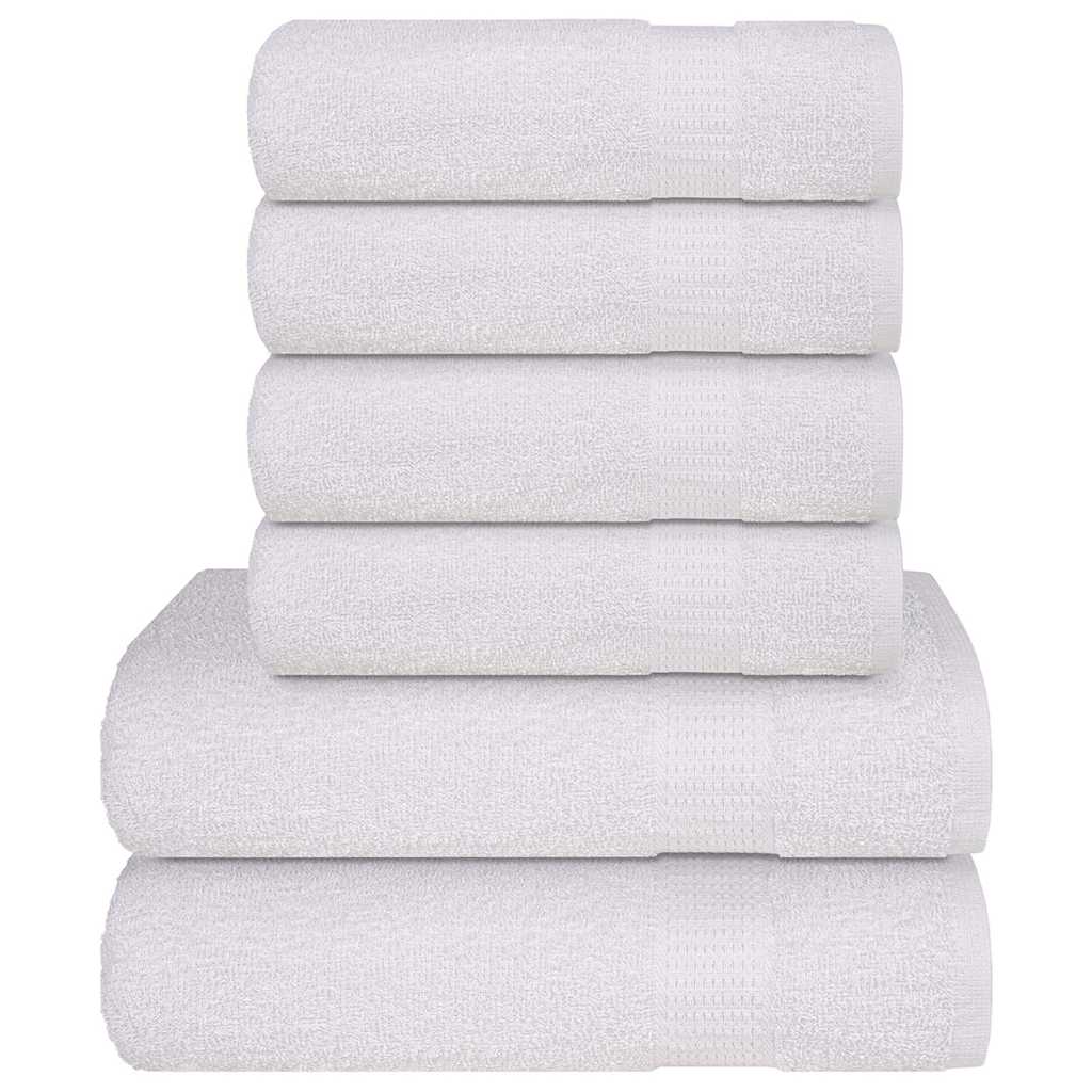 vidaXL 6-cz. zestaw ręczników, FROGN, biały, 360 g/m²