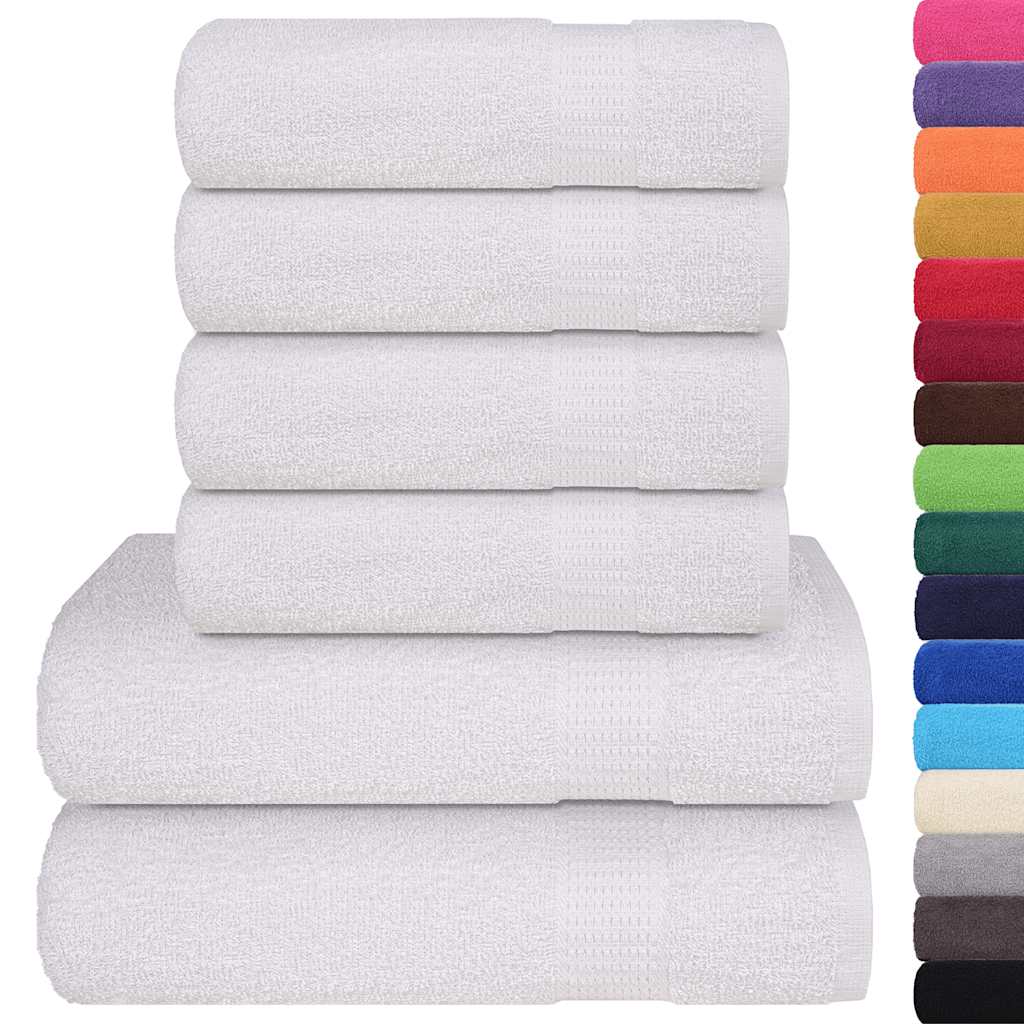 vidaXL 6-cz. zestaw ręczników, FROGN, biały, 360 g/m²