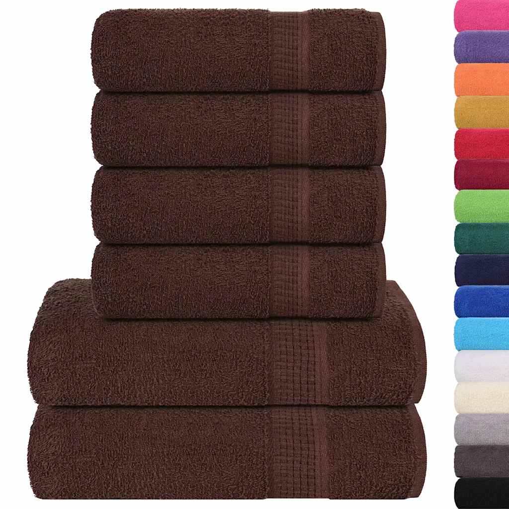 vidaXL 6-cz. zestaw ręczników, FROGN, brązowy, 360 g/m²