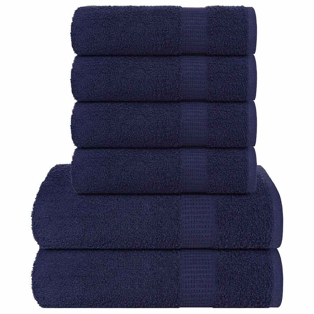 vidaXL 6-cz. zestaw ręczników, FROGN, granat, 360 g/m²
