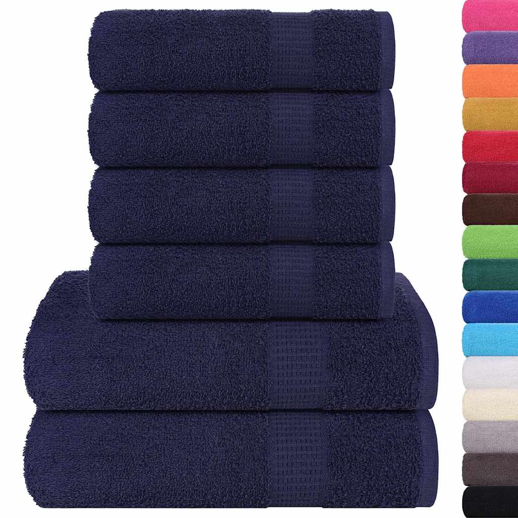 vidaXL 6-cz. zestaw ręczników, FROGN, granat, 360 g/m²