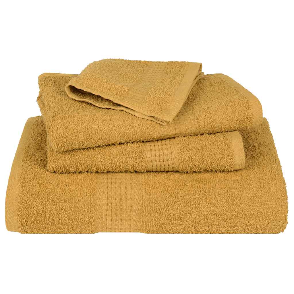 vidaXL 6-cz. zestaw ręczników, FROGN, złoty, 360 g/m²