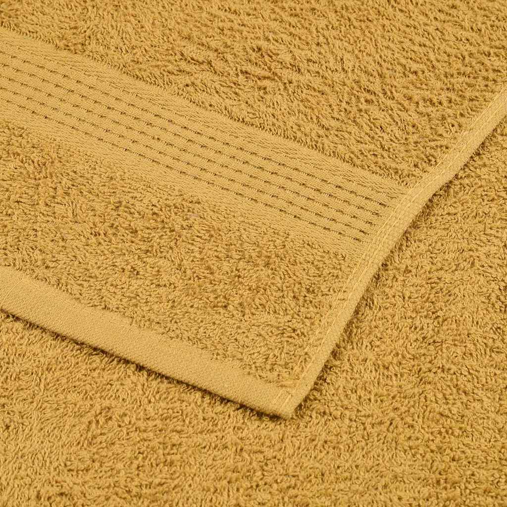 vidaXL 6-cz. zestaw ręczników, FROGN, złoty, 360 g/m²