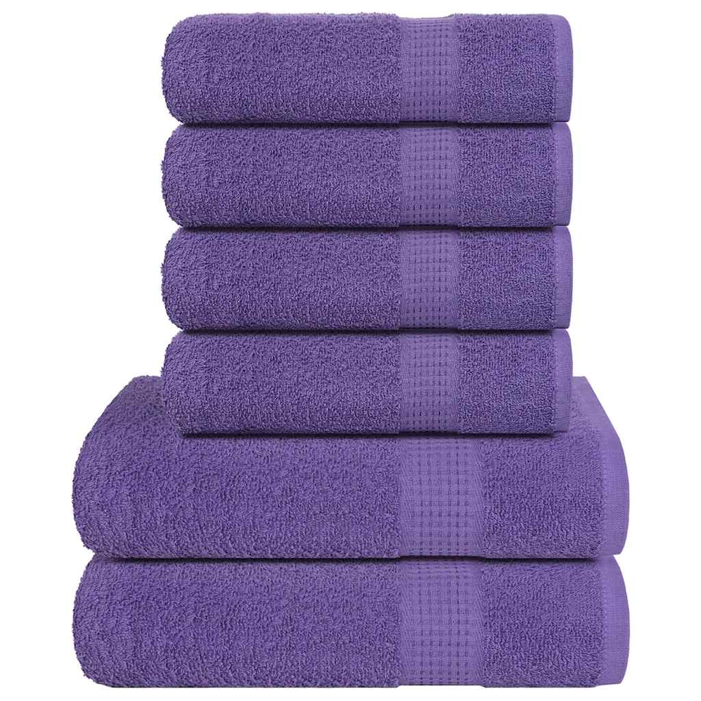 vidaXL 6-cz. zestaw ręczników, FROGN, fioletowy, 360 g/m²