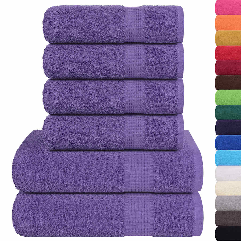 vidaXL 6-cz. zestaw ręczników, FROGN, fioletowy, 360 g/m²