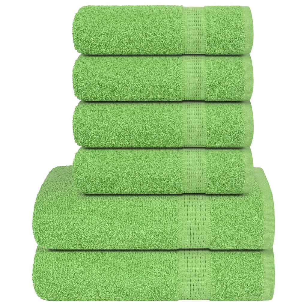 vidaXL 6-cz. zestaw ręczników, FROGN, zielone jabłko, 360 g/m²