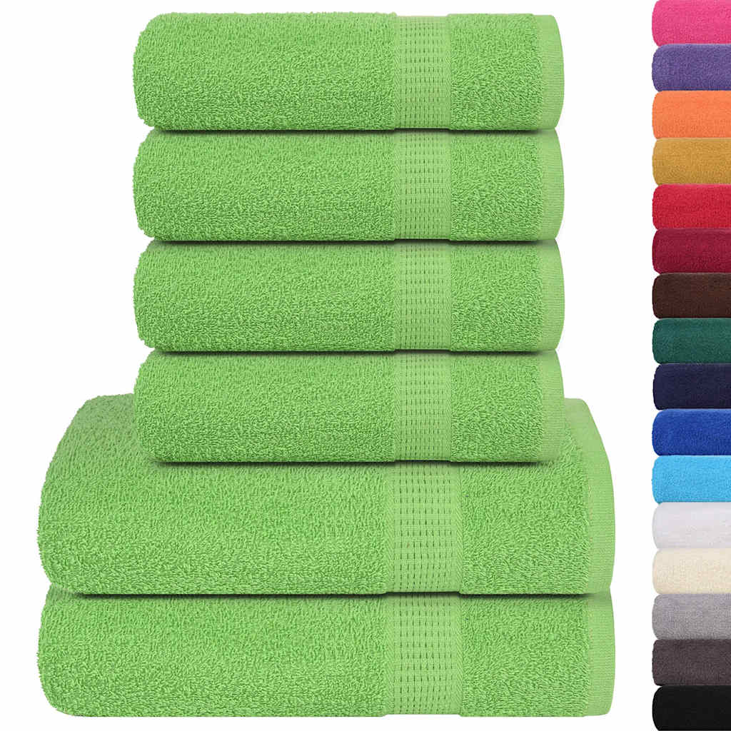 vidaXL 6-cz. zestaw ręczników, FROGN, zielone jabłko, 360 g/m²