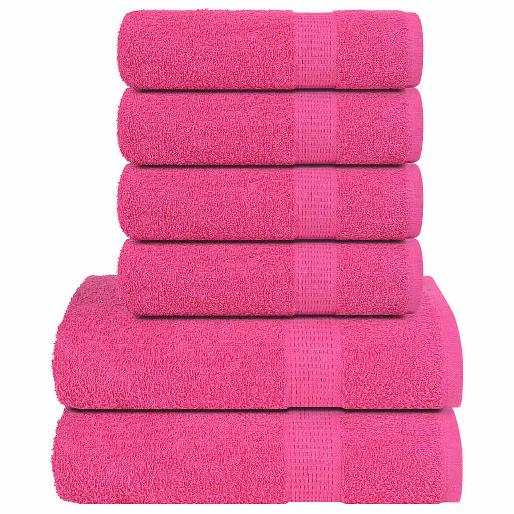 vidaXL 6-cz. zestaw ręczników, FROGN, różowy, 360 g/m²