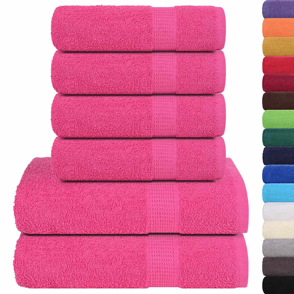 vidaXL 6-cz. zestaw ręczników, FROGN, różowy, 360 g/m²