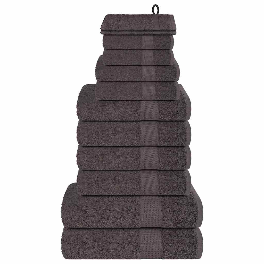 vidaXL 12-cz. zestaw ręczników, FROGN, antracyt, 360 g/m²