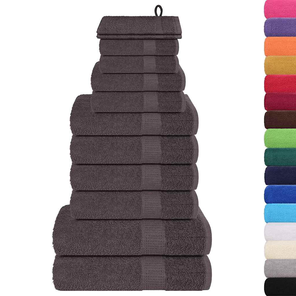 vidaXL 12-cz. zestaw ręczników, FROGN, antracyt, 360 g/m²