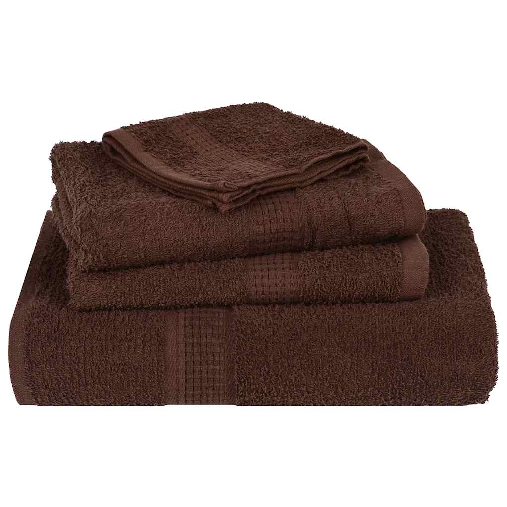 vidaXL 12-cz. zestaw ręczników, FROGN, brązowy, 360 g/m²