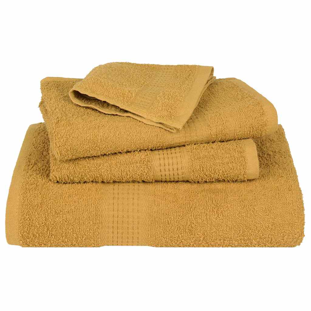 vidaXL 12-cz. zestaw ręczników, FROGN, złoty, 360 g/m²