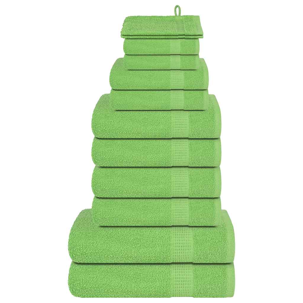 vidaXL 12-cz. zestaw ręczników, FROGN, zielone jabłko, 360 g/m²