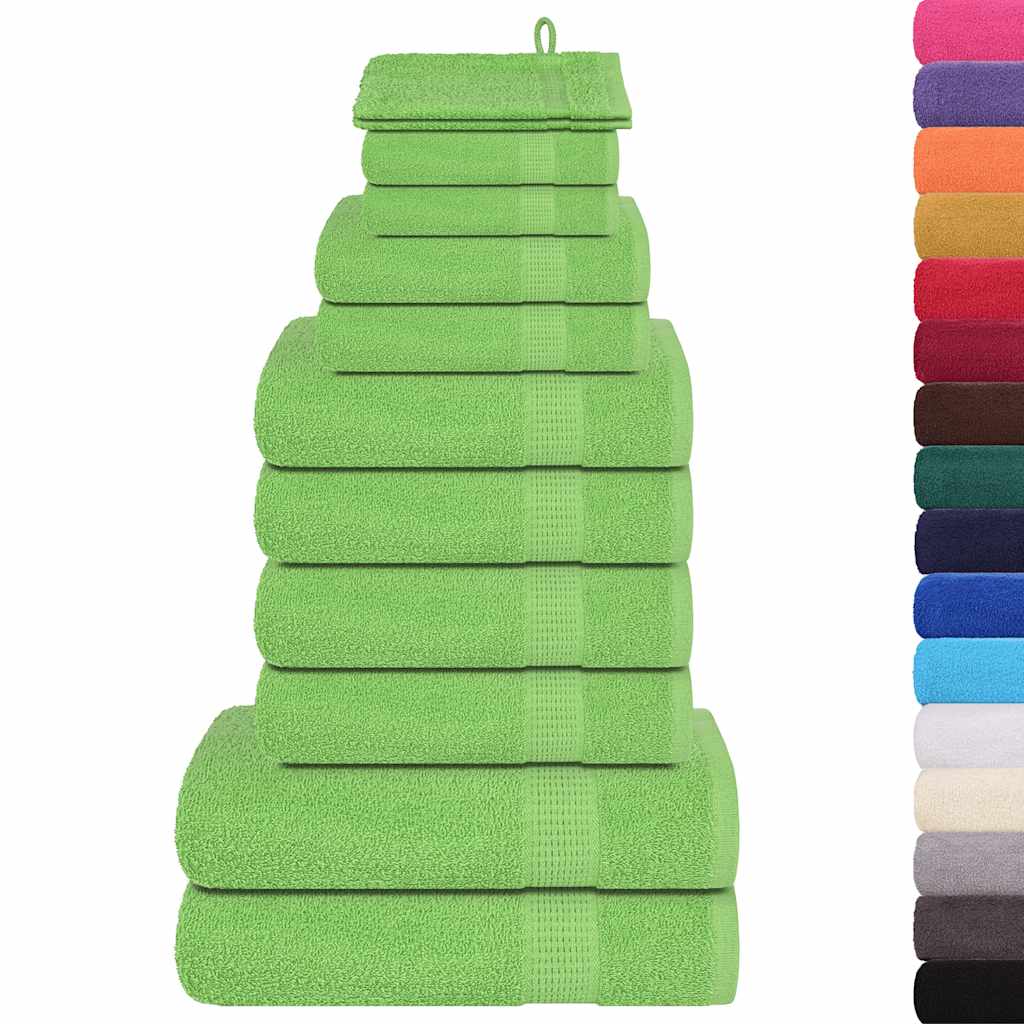 vidaXL 12-cz. zestaw ręczników, FROGN, zielone jabłko, 360 g/m²