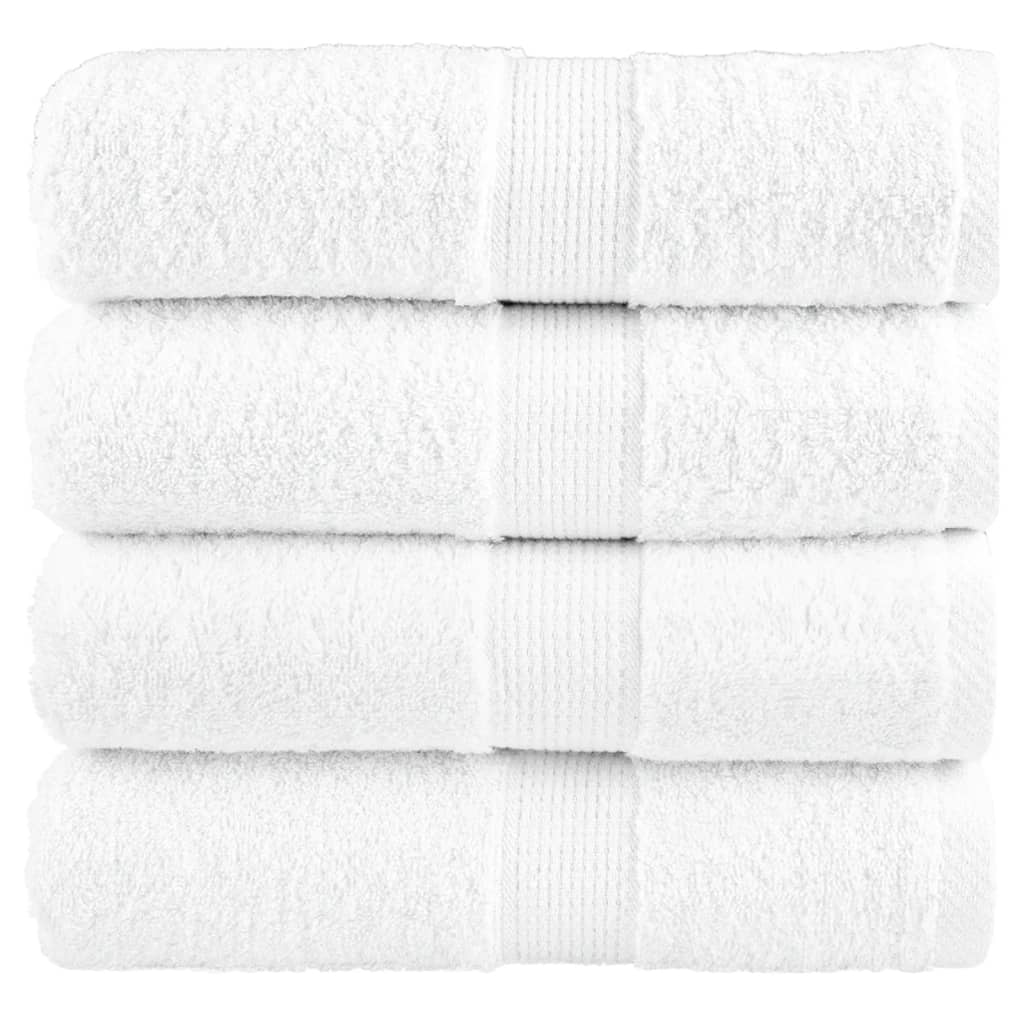 vidaXL Ręczniki toaletowe Premium, SOLUND 4 szt., białe, 30 x 30 cm, 600 g/m²