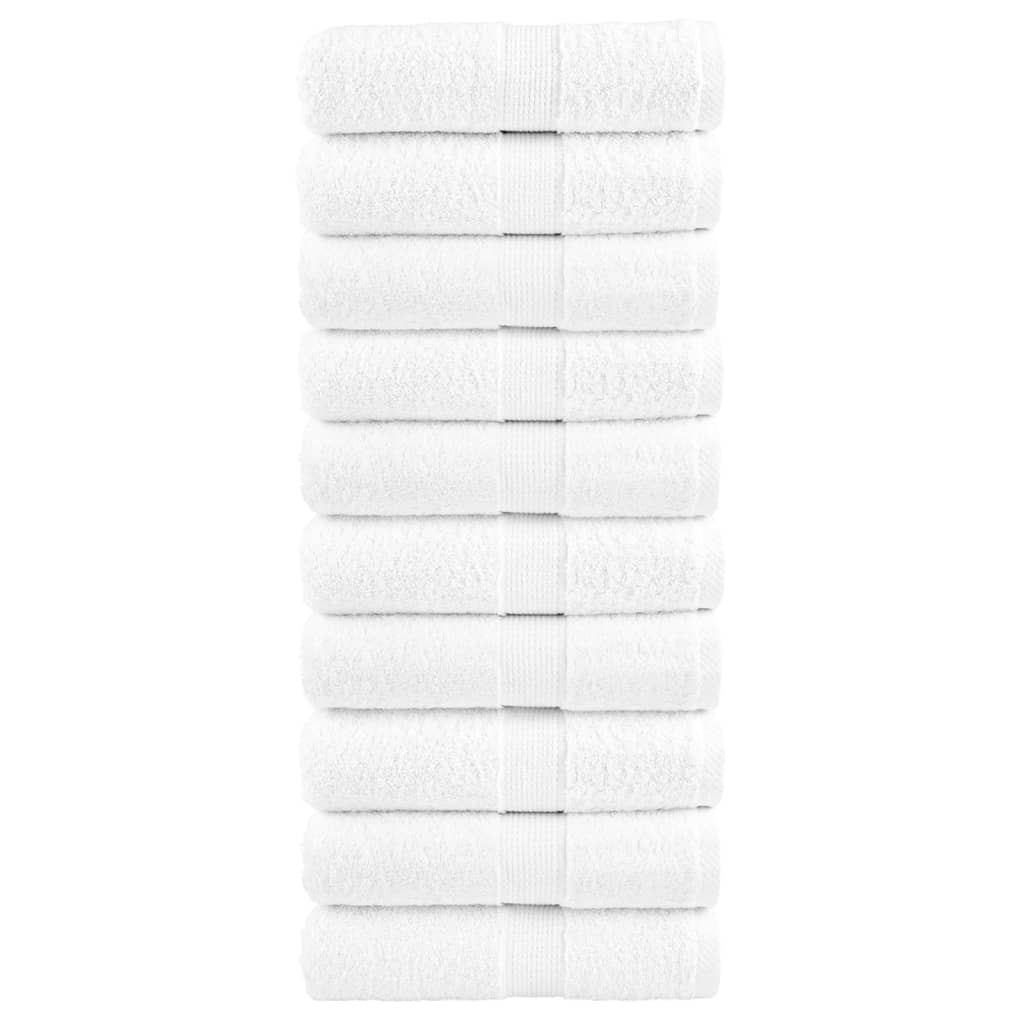 vidaXL Ręczniczki premium, SOLUND, 10 szt., białe, 30x50 cm, 600 g/m²