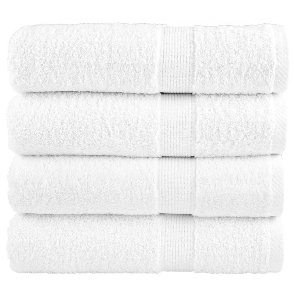 vidaXL Ręczniki premium, SOLUND, 4 szt., białe, 50x100 cm, 600 g/m²