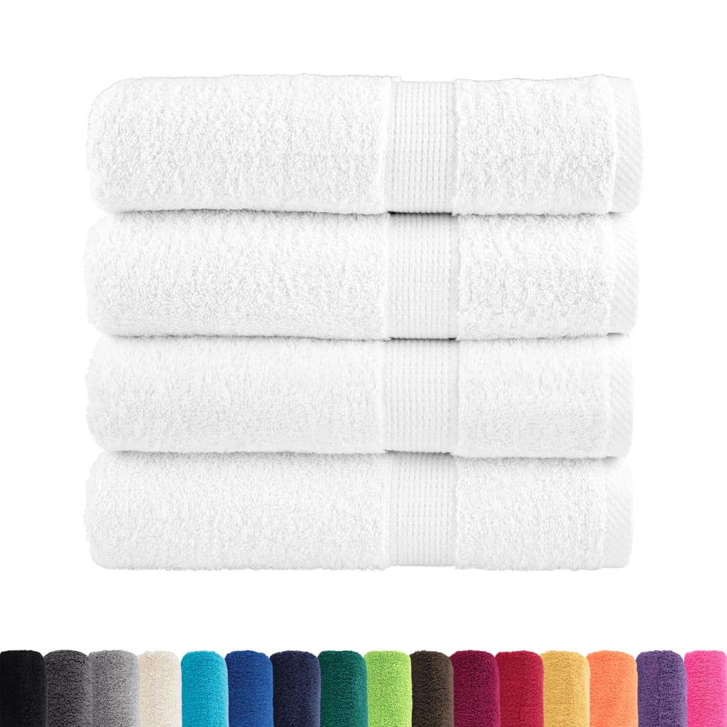 vidaXL Ręczniki premium, SOLUND, 4 szt., białe, 50x100 cm, 600 g/m²