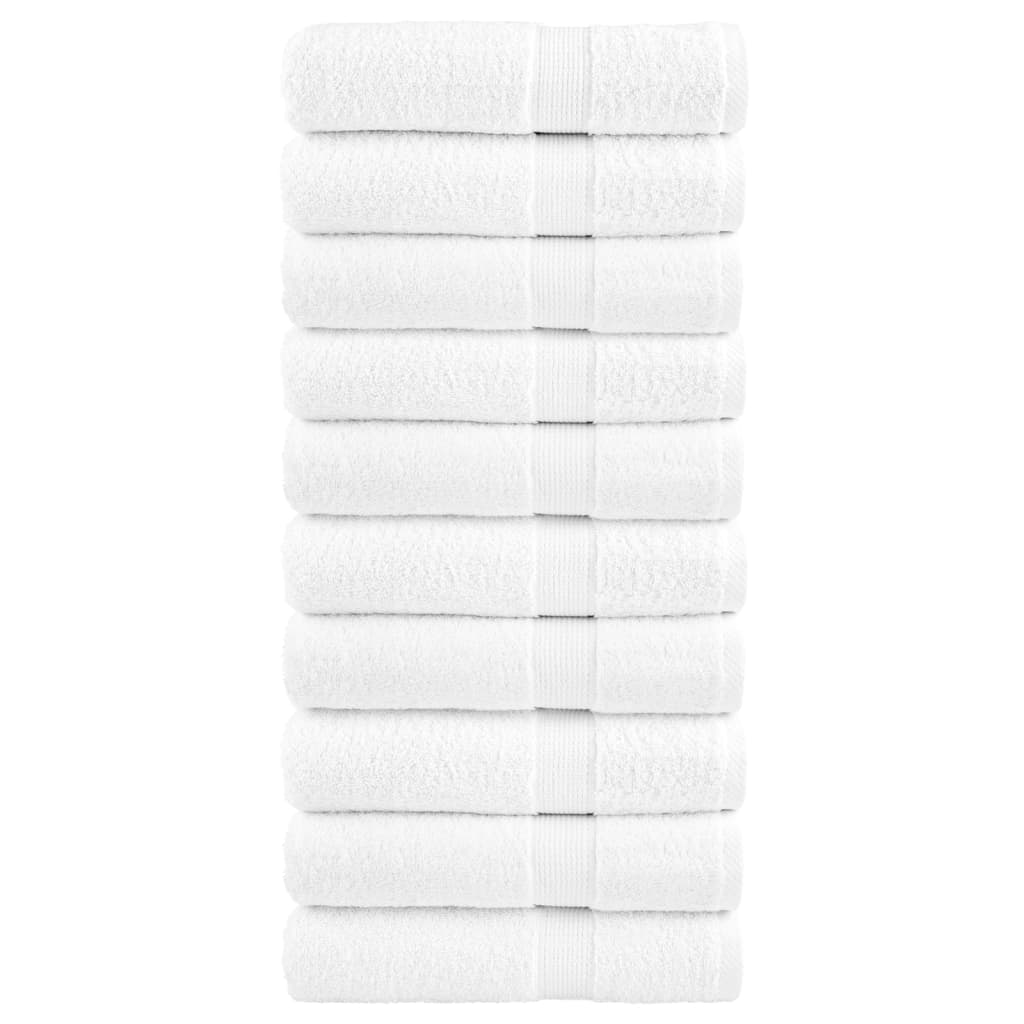 vidaXL Ręczniki premium, SOLUND, 10 szt., białe, 70x140 cm, 600 g/m²