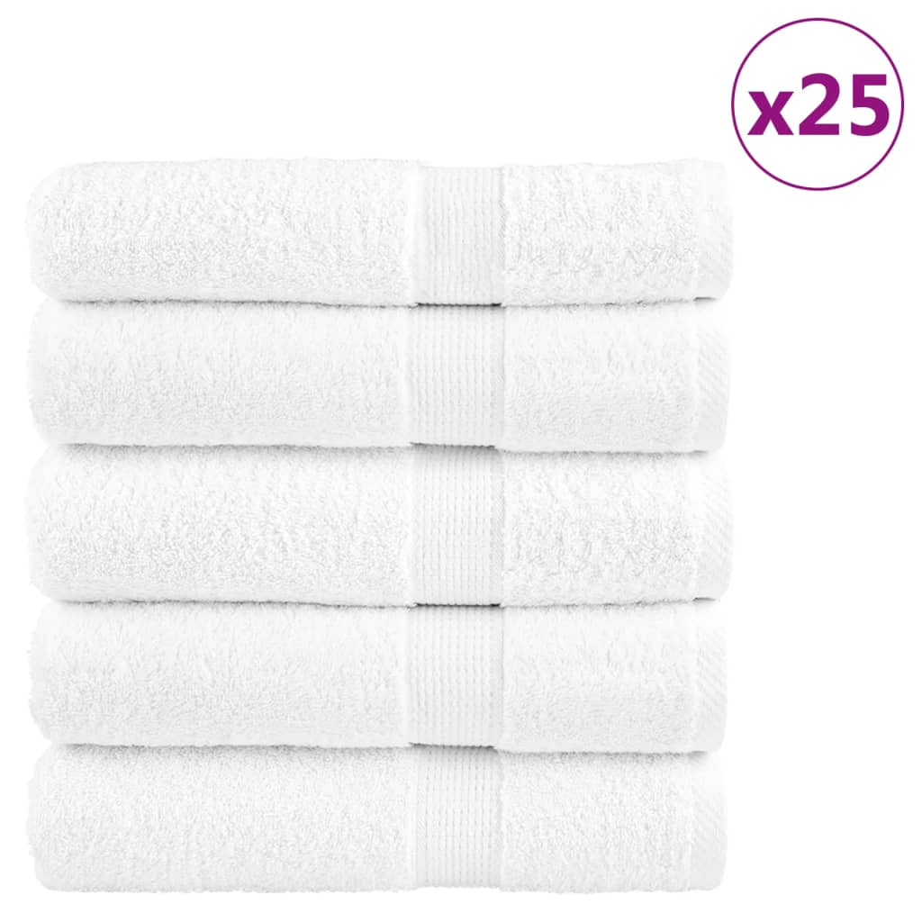 vidaXL Ręczniki premium, SOLUND, 25 szt., białe, 70x140 cm, 600 g/m²