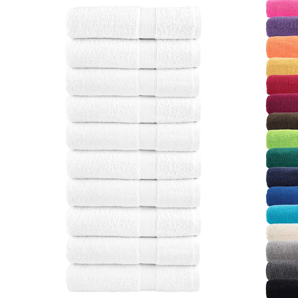 vidaXL Ręczniki premium, SOLUND 10 szt., białe, 100x150 cm, 600 g/m²