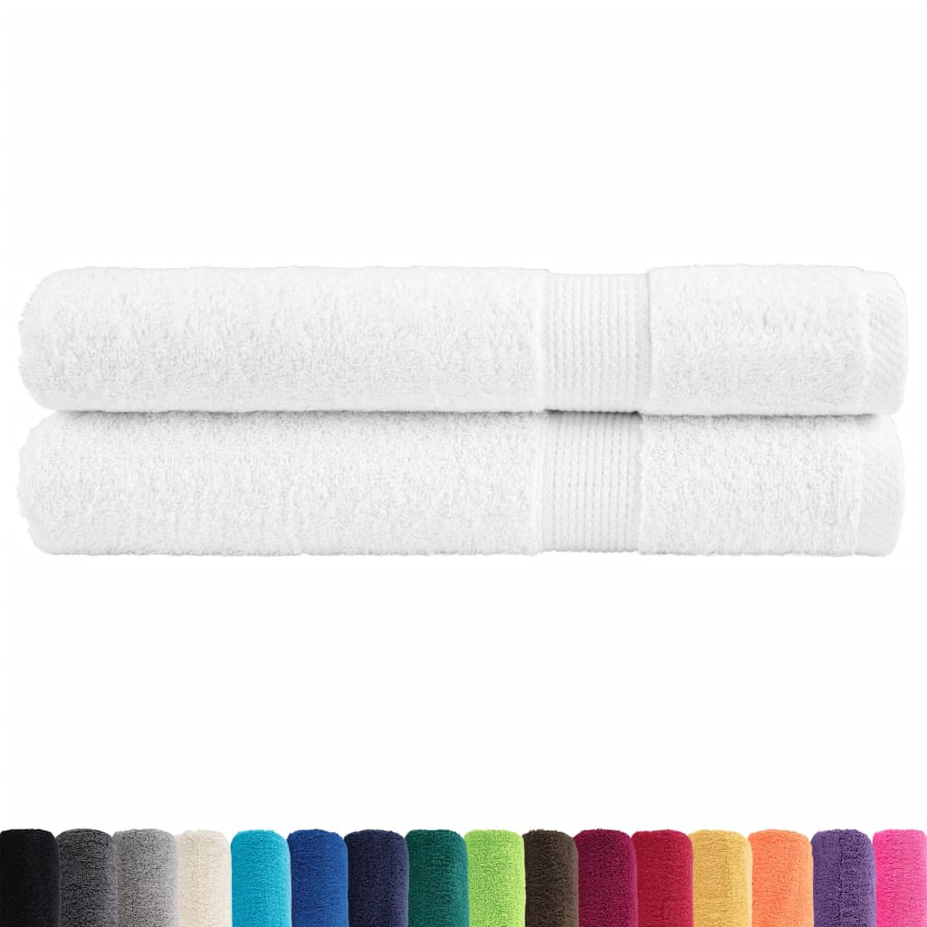 vidaXL Ręczniki premium, SOLUND, 2 szt., białe, 100x200 cm, 600 g/m²