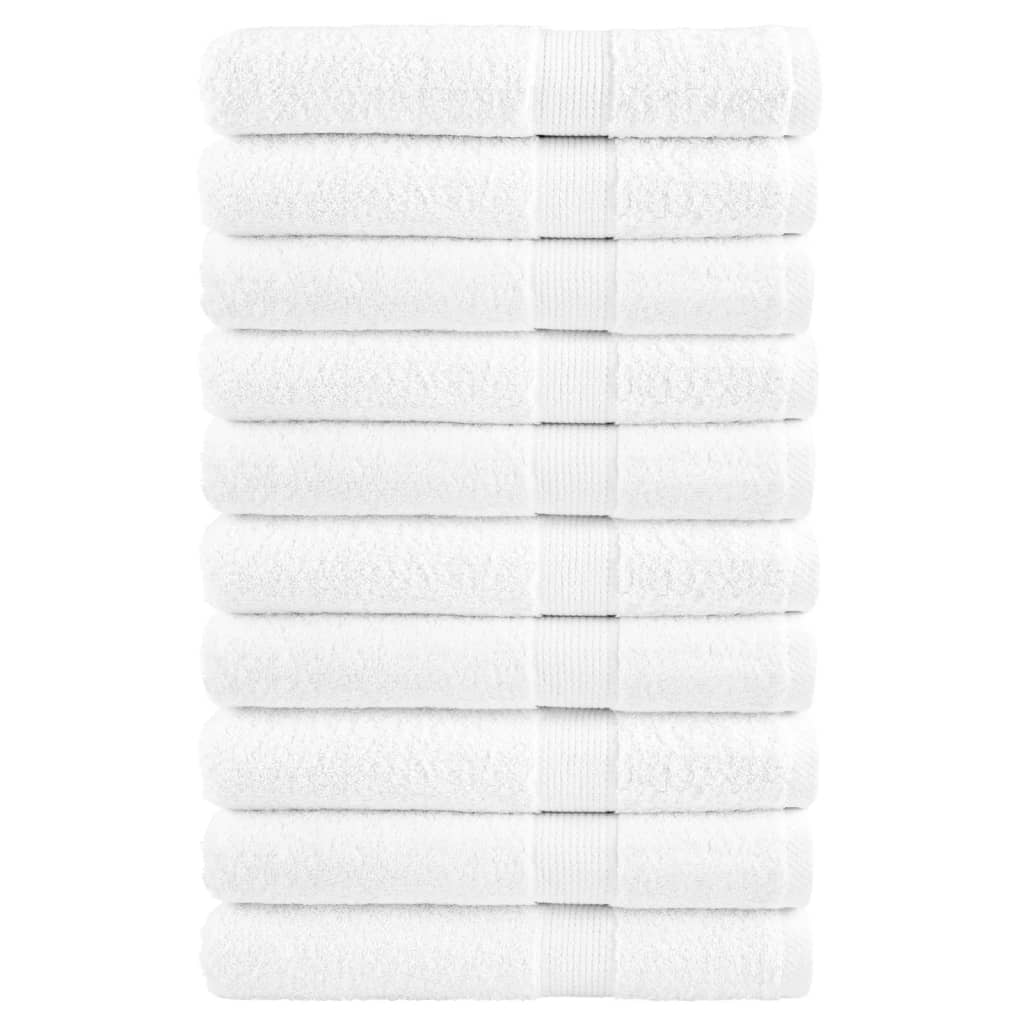 vidaXL Ręczniki premium, SOLUND, 10 szt., białe, 100x200 cm, 600 g/m²