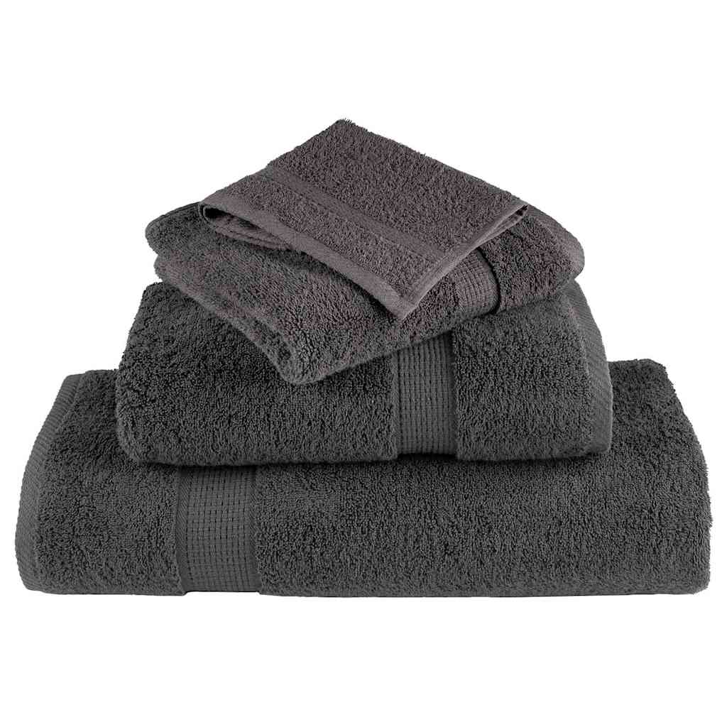 vidaXL Ręcznik Gościnny SOLUND 4 szt. Antracyt 15 x 21 cm 550 gsm
