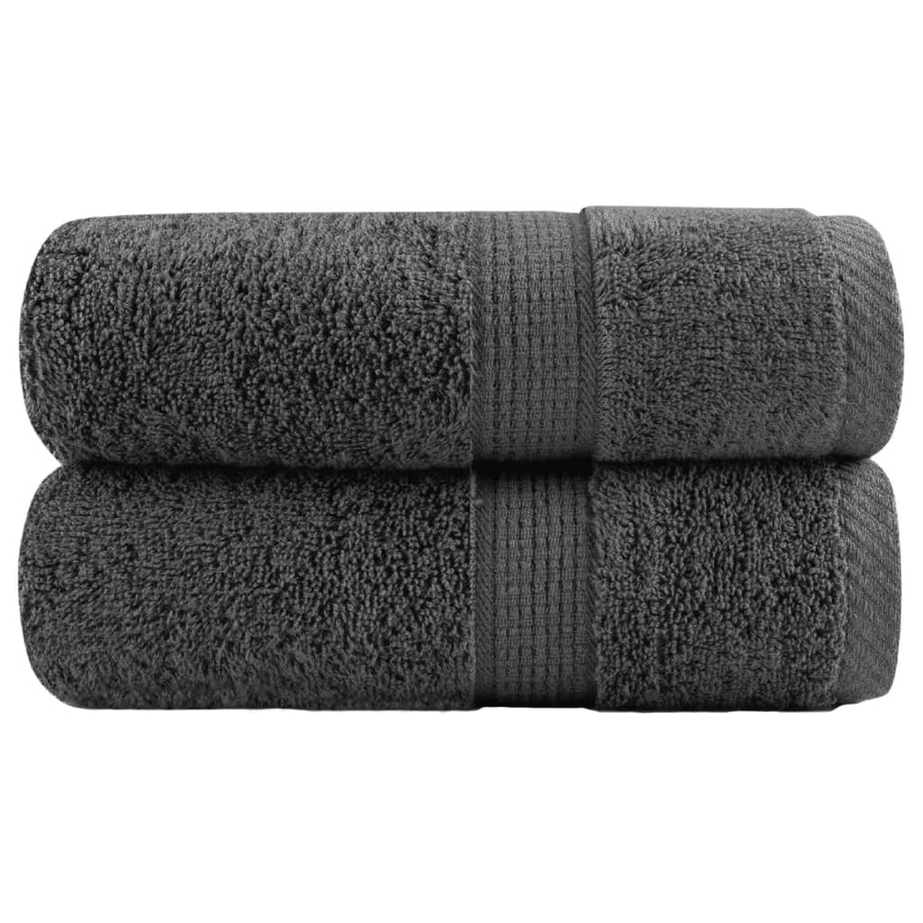 vidaXL Ręczniki toaletowe Premium, SOLUND 2 szt. Antracyt 30x30cm 600 g/m²
