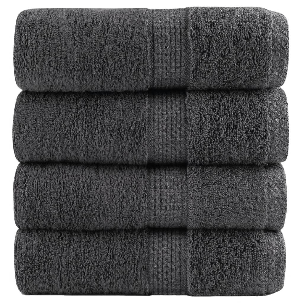 vidaXL Ręczniki toaletowe Premium, SOLUND 4 szt. Antracyt 30x30cm 600 g/m²