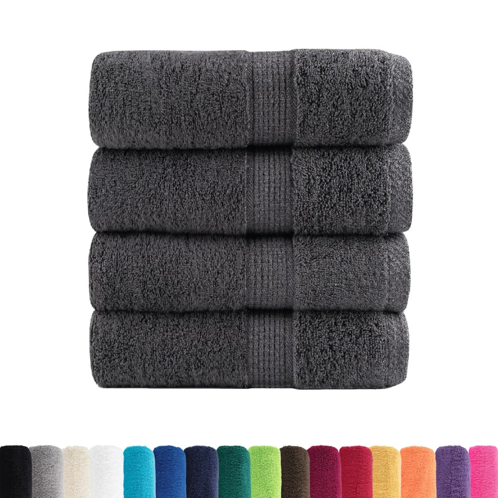vidaXL Ręczniki toaletowe Premium, SOLUND 4 szt. Antracyt 30x30cm 600 g/m²