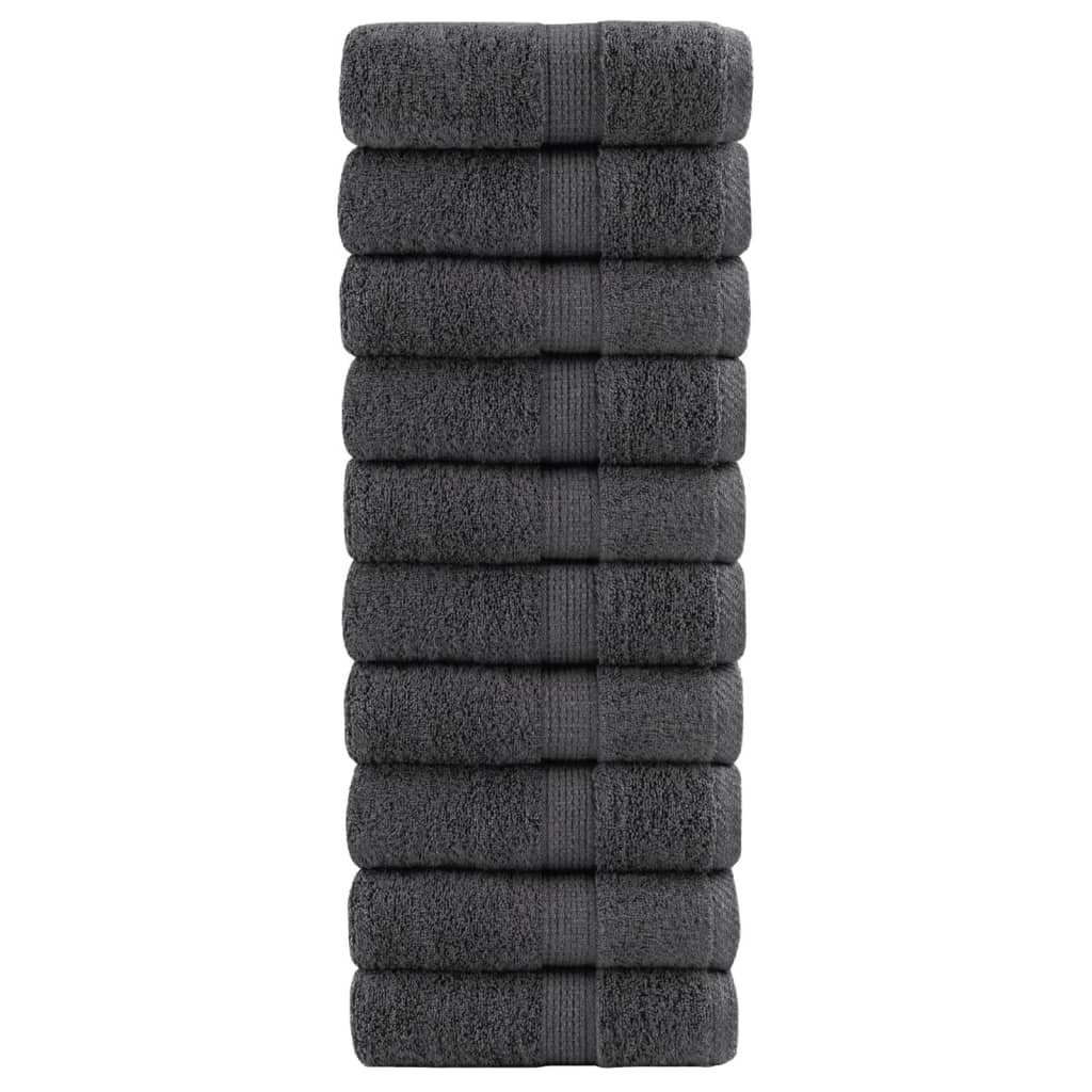vidaXL Ręczniki toaletowe Premium, SOLUND 10 szt. Antracyt 30x30cm 600 g/m²