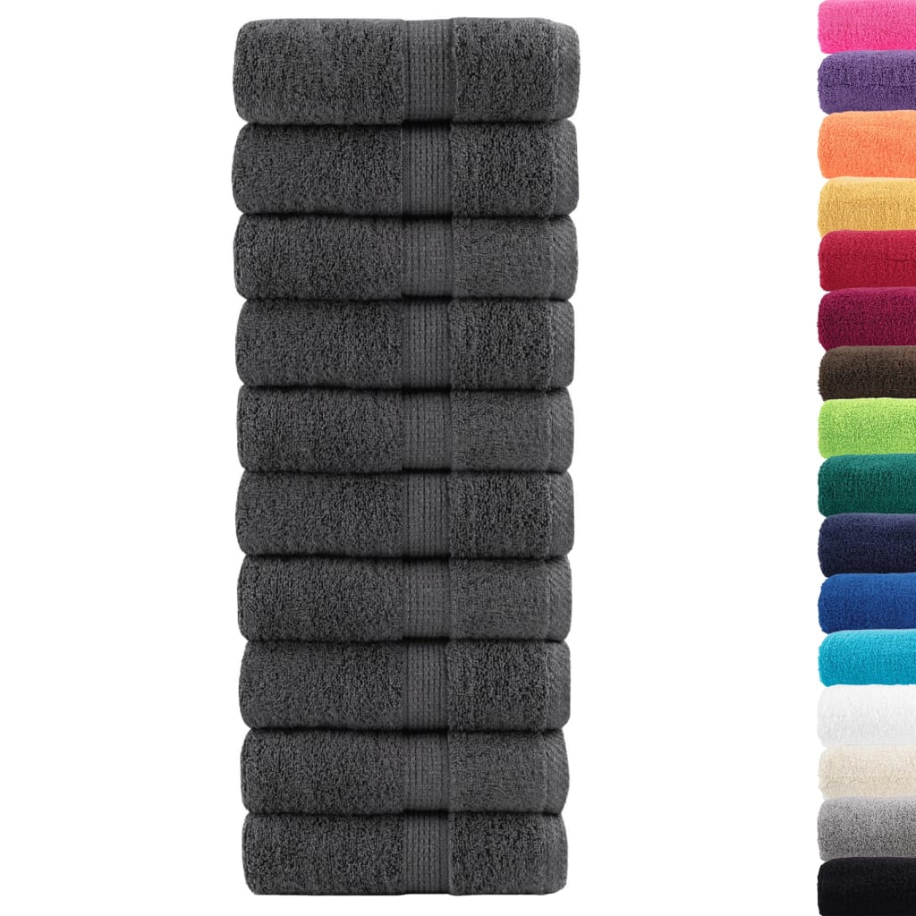 vidaXL Ręczniki toaletowe Premium, SOLUND 50 szt. Antracyt 30x30cm 600 g/m²