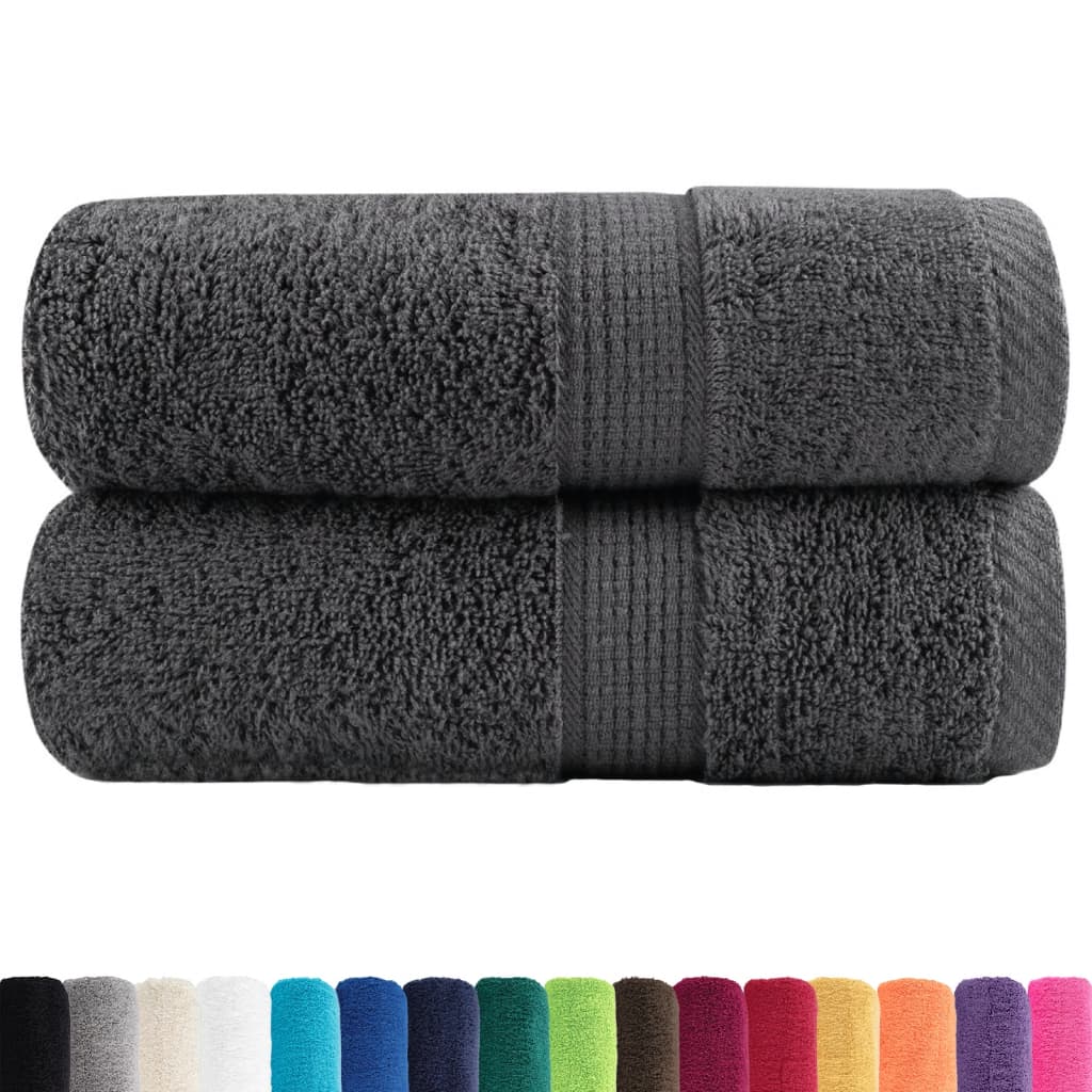vidaXL Ręczniczki premium, SOLUND, 2 szt., antracytowe, 30x50 cm, 600 g/m²