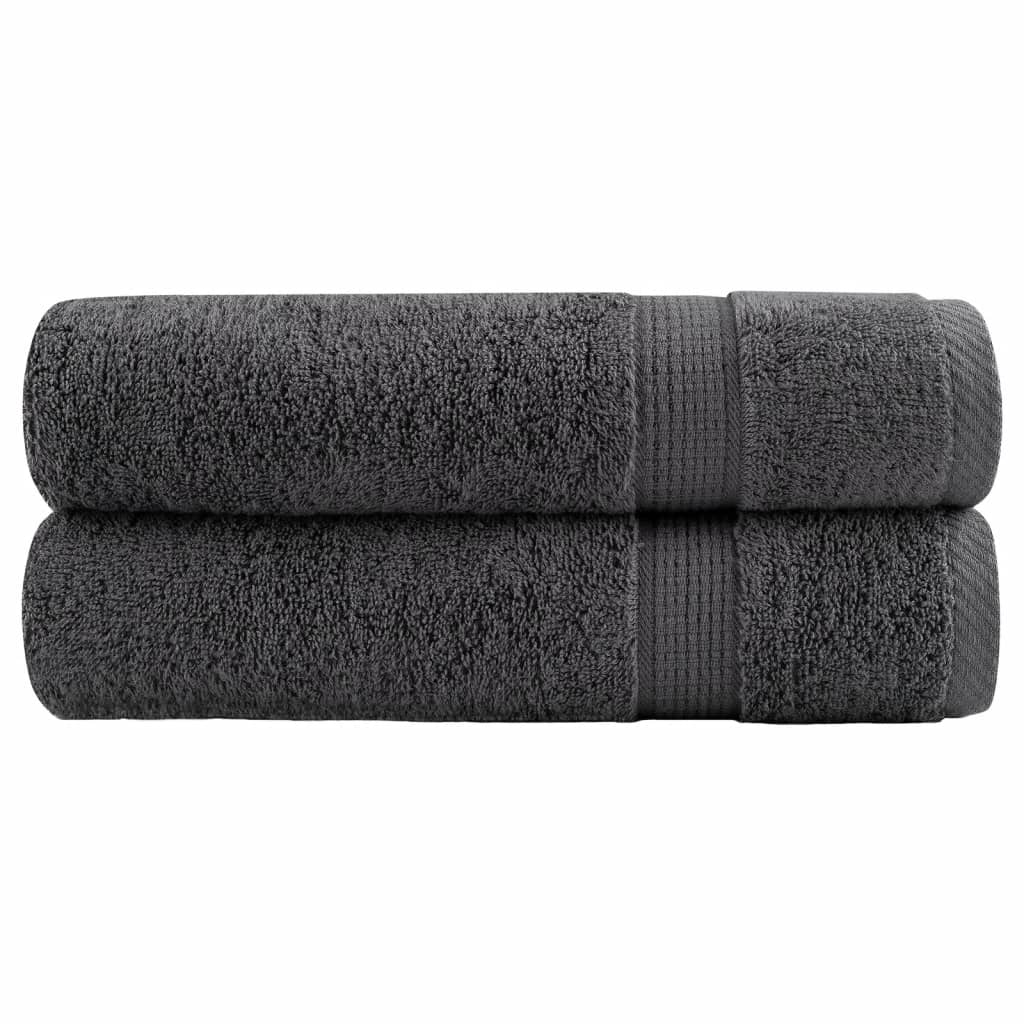 vidaXL Ręczniki premium, SOLUND, 2 szt., antracytowe, 50x100 cm, 600 g/m²