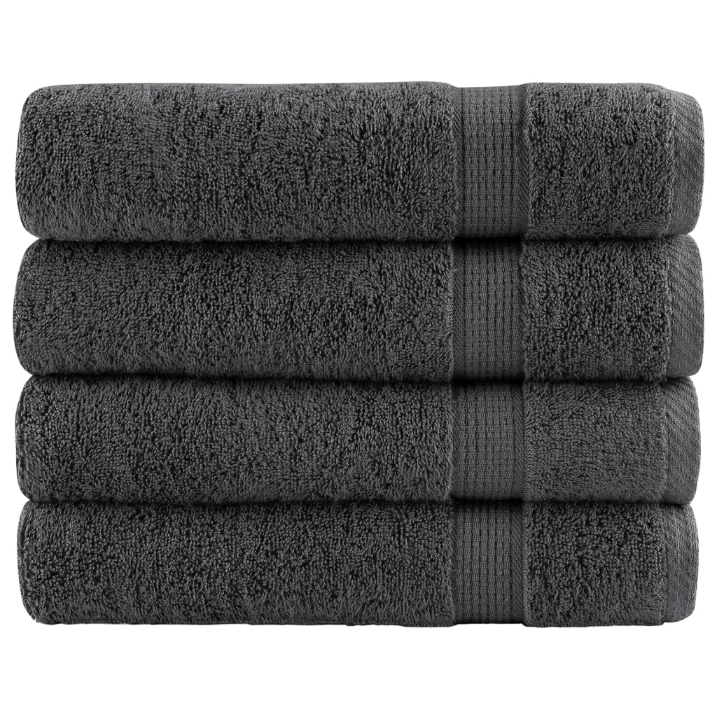 vidaXL Ręczniki premium, SOLUND, 4 szt., antracytowe, 50x100 cm, 600 g/m²